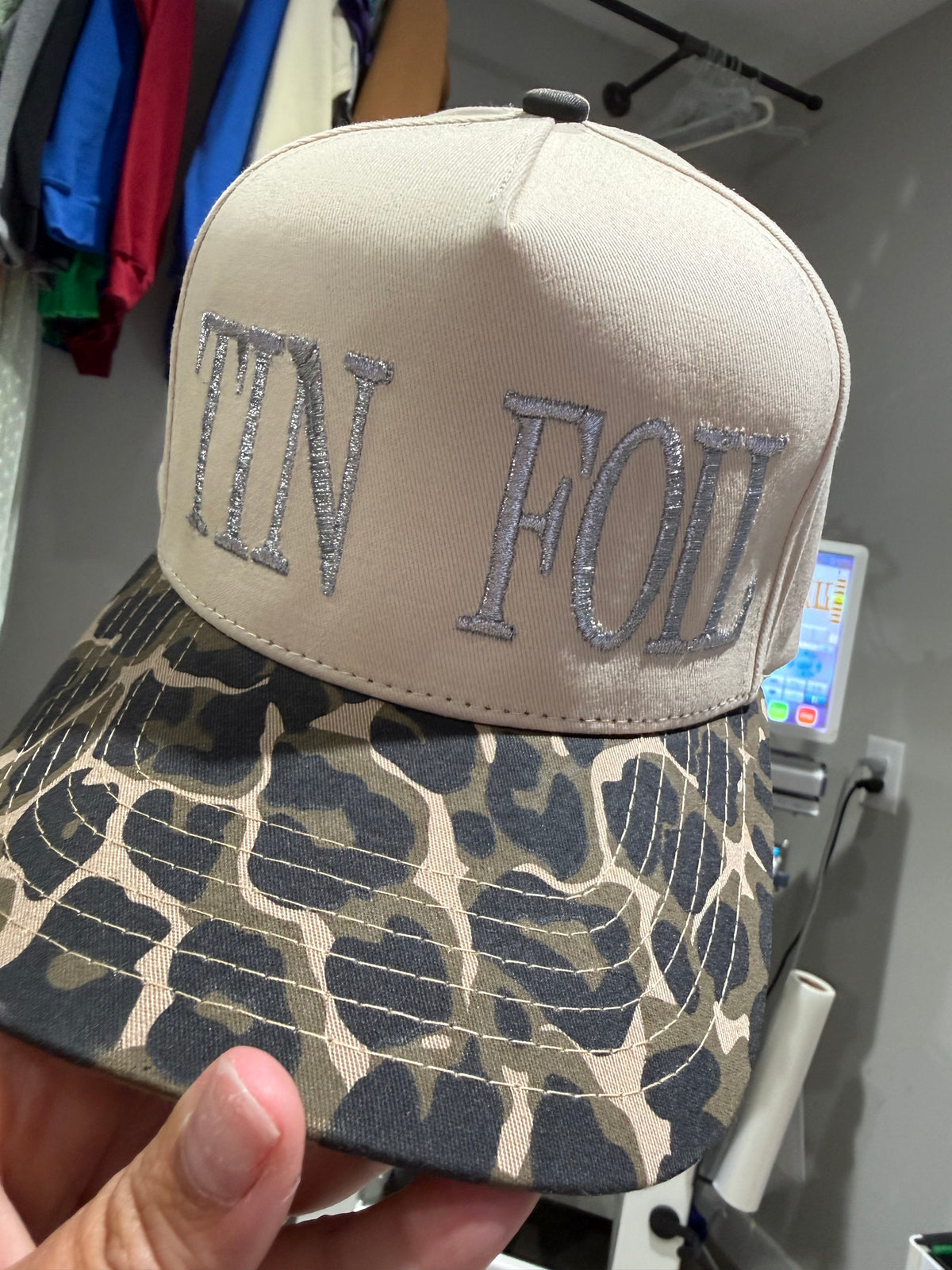 Tin Foil Trucker Hat (metallic thread)