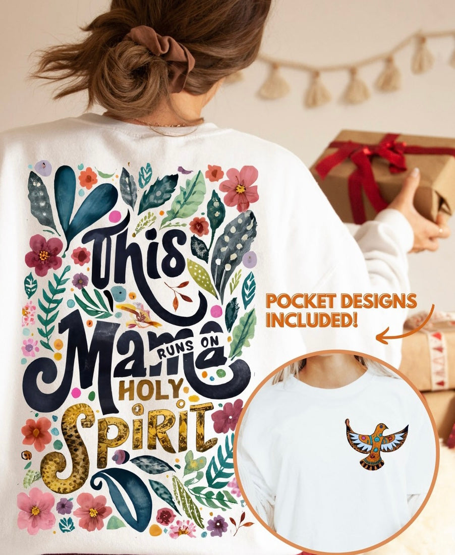 This Mama runs on Holy Spirit graphic shirt