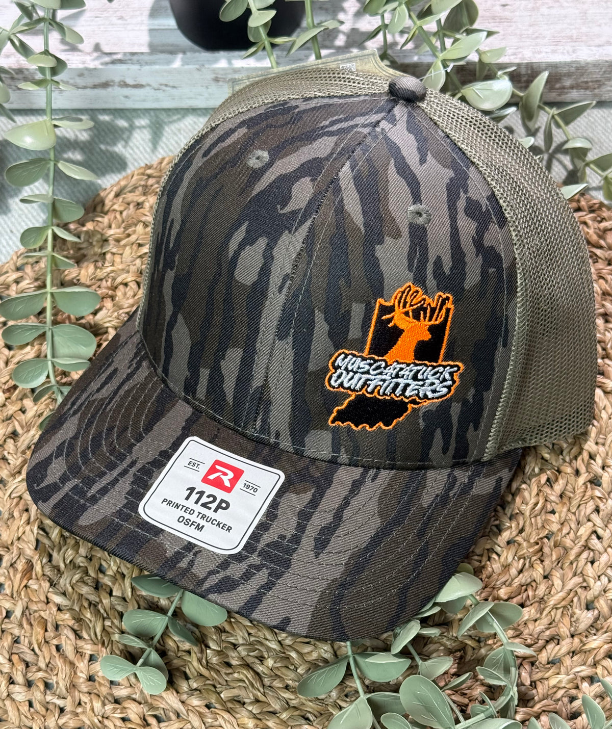 Muscatatuck Outfitters Embroidered Richardson 112P Mossy Oak Bottomland Hat