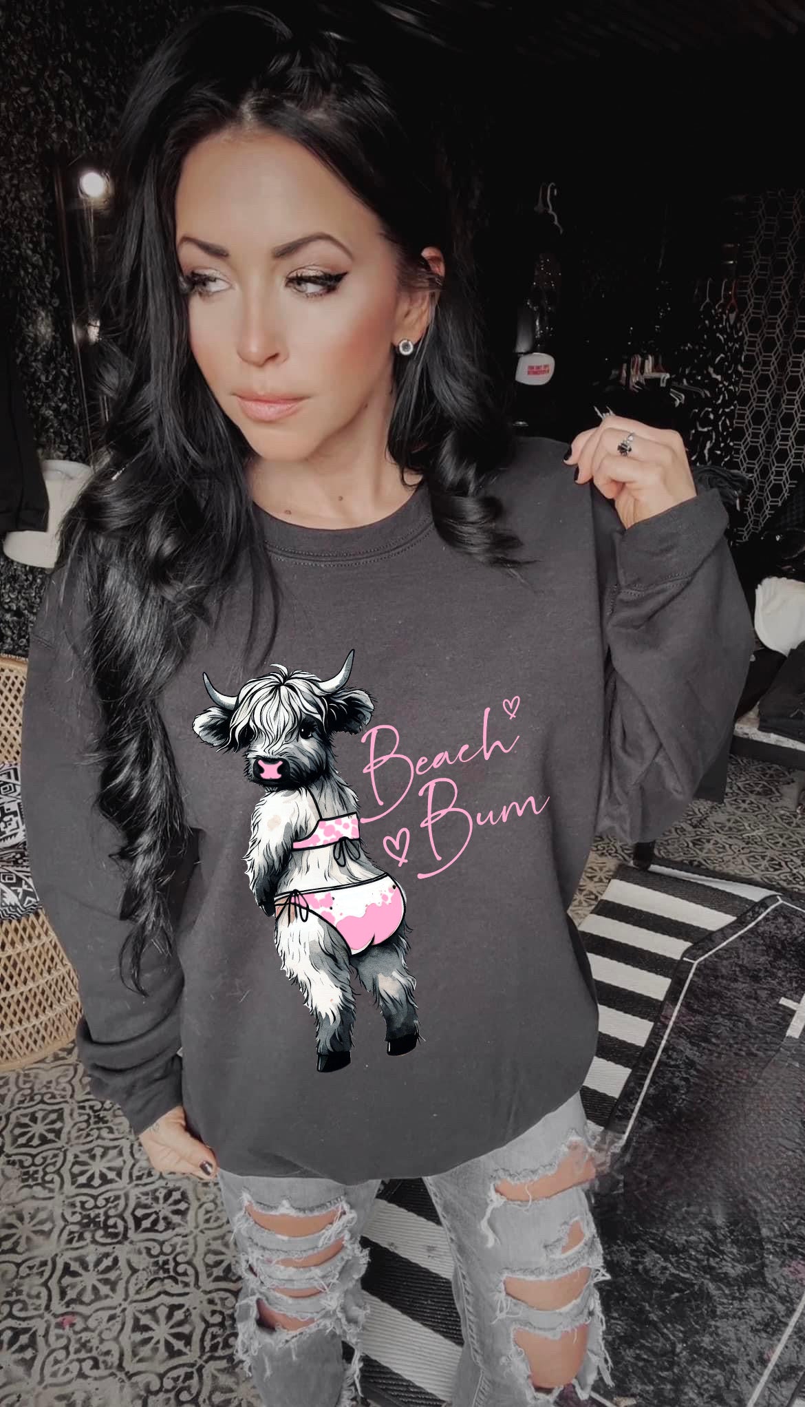 Beach Bum Cow Graphic Shirt
