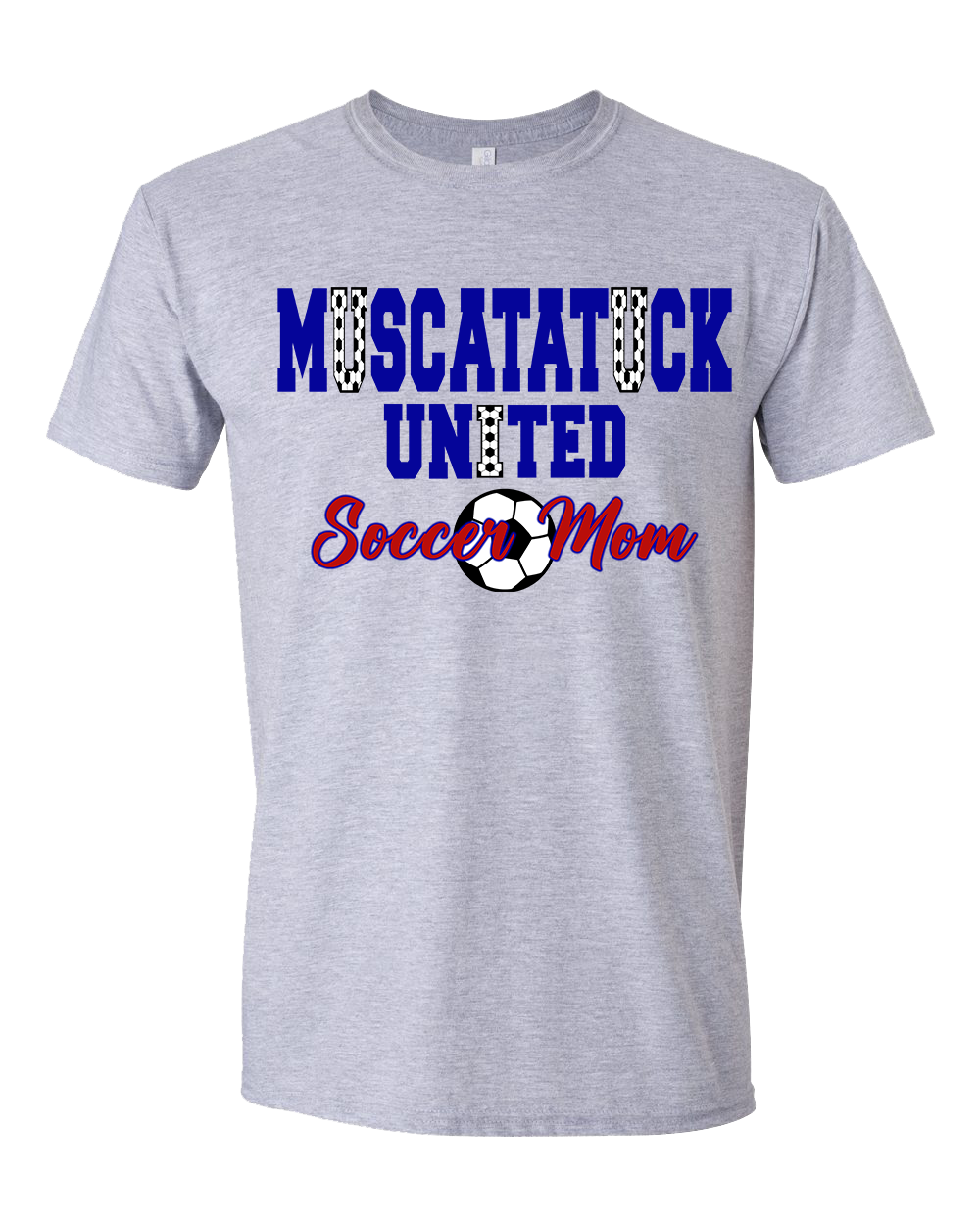 Muscatatuck United Soccer Club Mom Grey Graphic Shirts D16