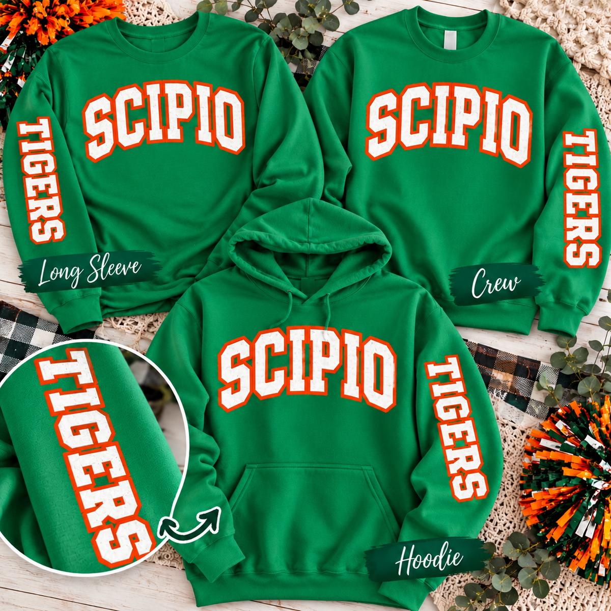 Scipio Tigers Varsity Sleeve Graphic Shirt