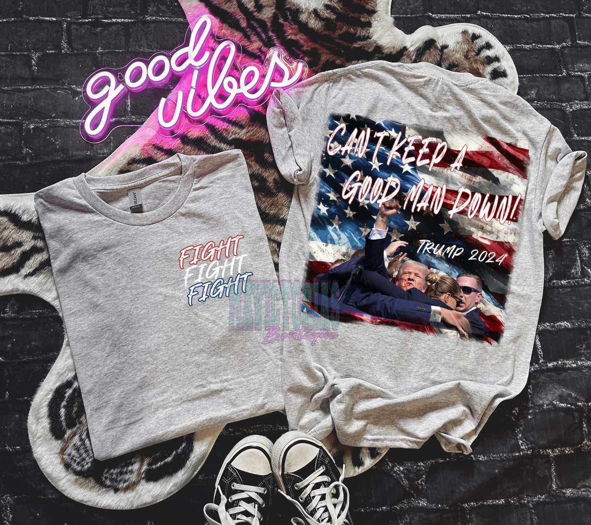 Cant keep a good man down Trump 2024 FIGHT FIGHT FIGHT graphic shirt