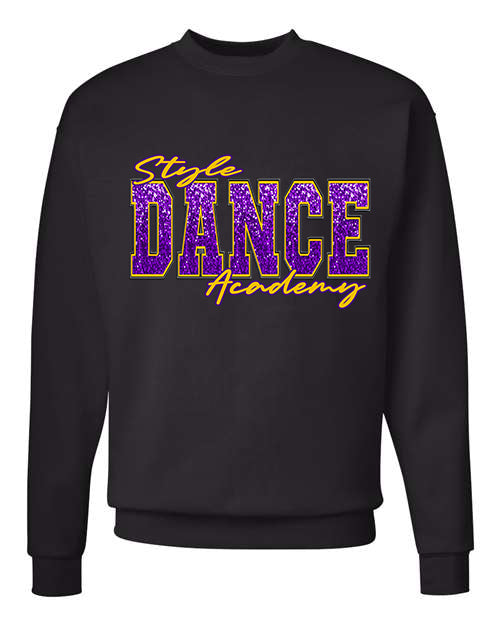 Style Dance Academy Faux Sequin Black graphic shirt