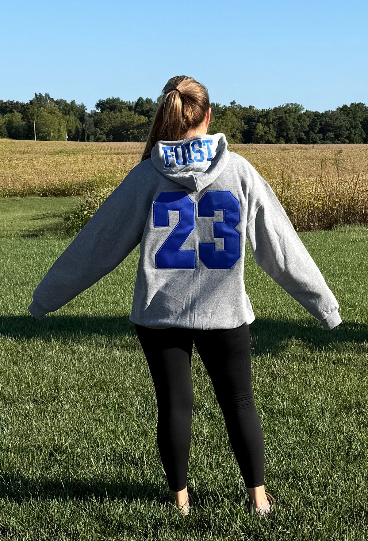 JC Panthers. Custom. Large Digits. Name On Hood. Chest Logo. Embroidered Hoodies