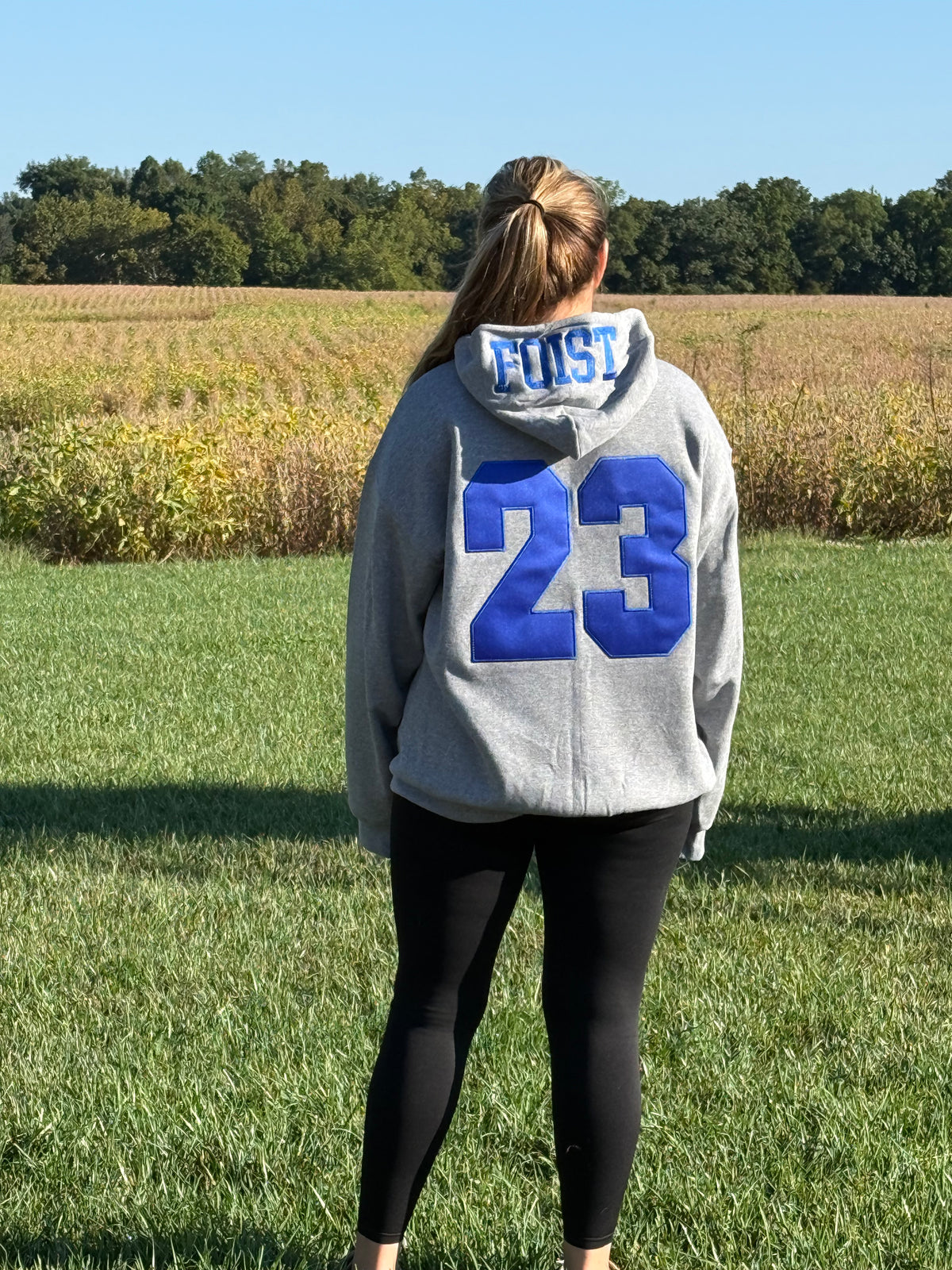 JC Panthers. Custom. Large Digits. Name On Hood. Chest Logo. Embroidered Hoodies