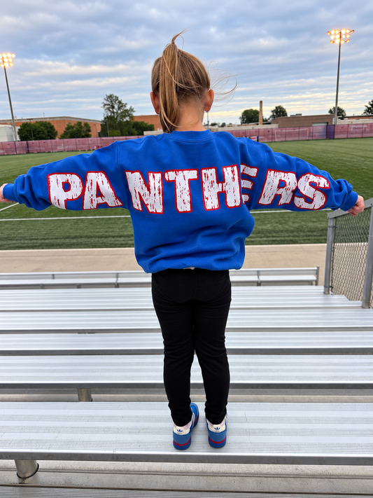Panthers Custom Team Mascot Sleeve Length Crew Sweatshirt