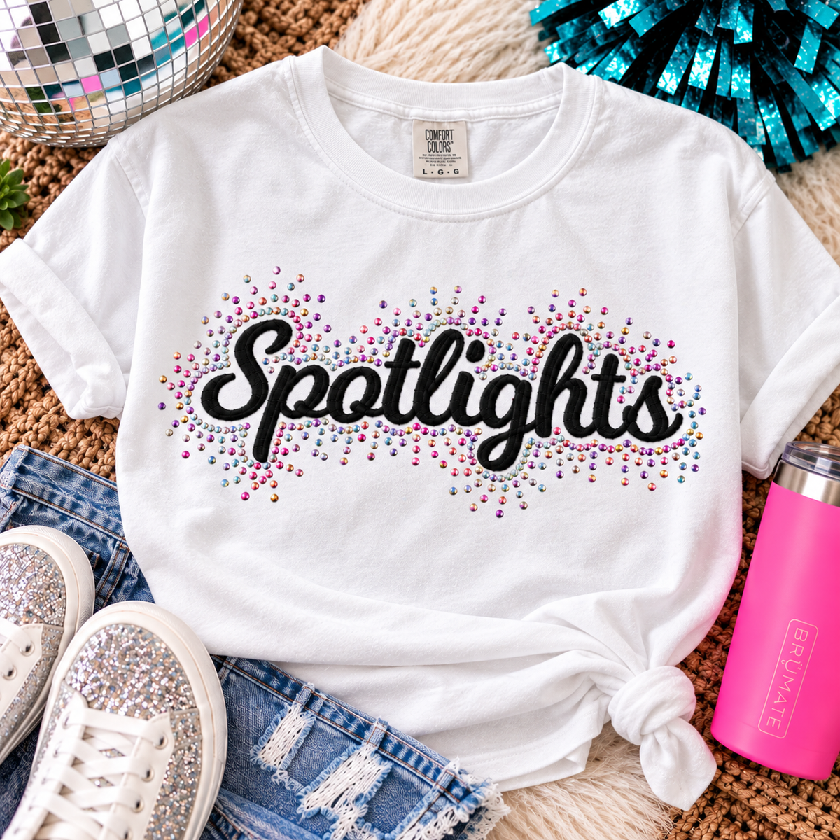 Shea Dances Spotlights Spangle (Rhinestones) Embroidered Shirt