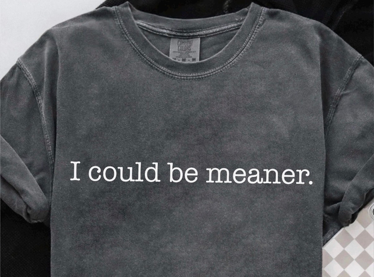 I could be meaner embroidered shirt