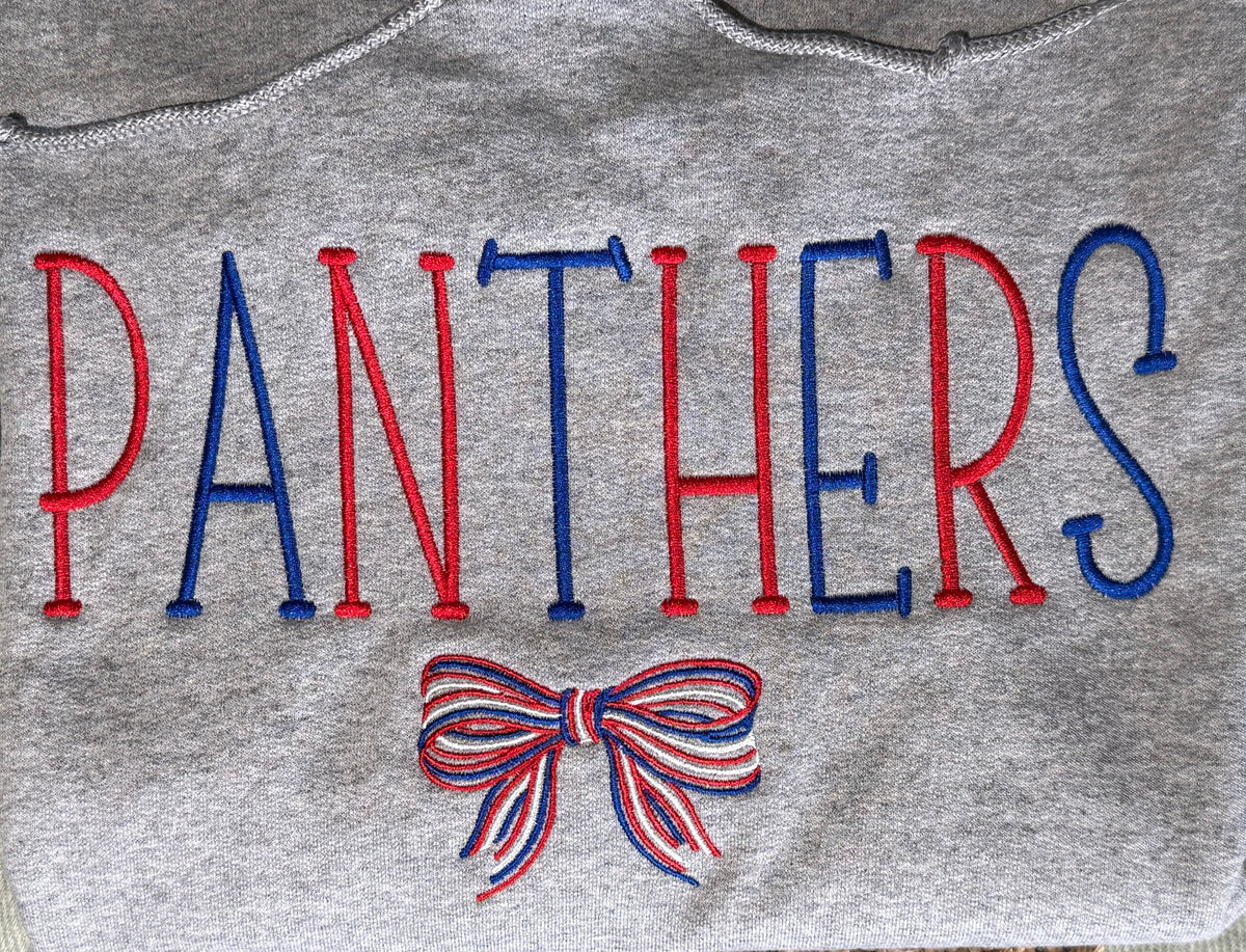 Panthers Bow Embroidered Shirt