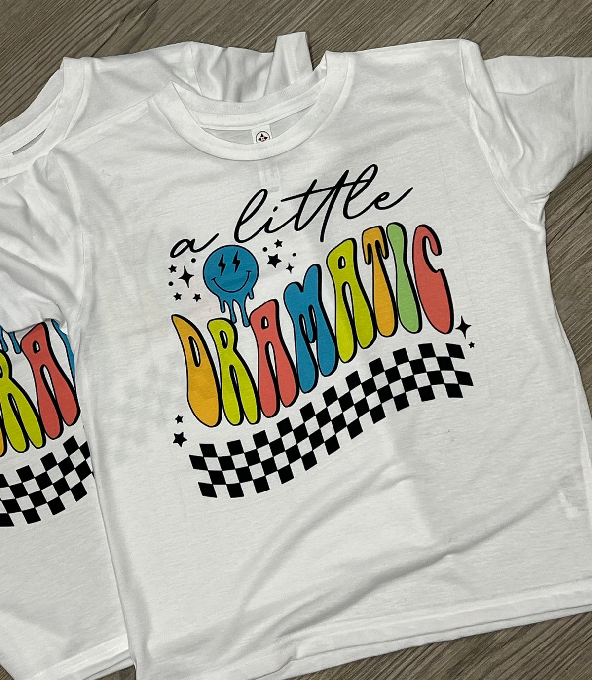 A little bit dramatic. Graphic shirt