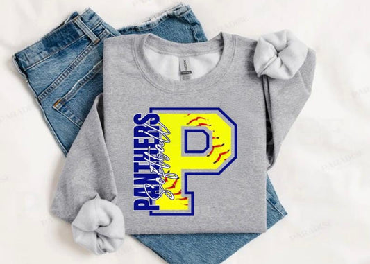 Panthers Softball Blue Graphic Shirt