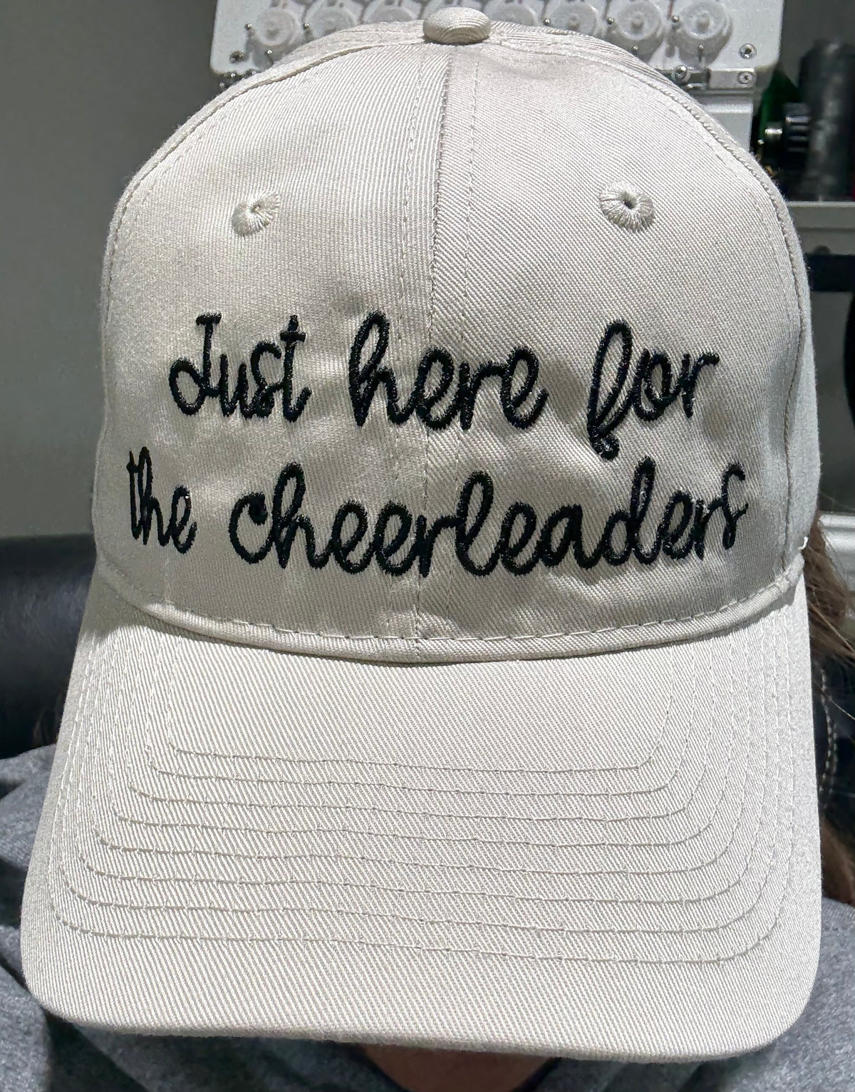 Just Here For The Cheerleaders unstructured cap