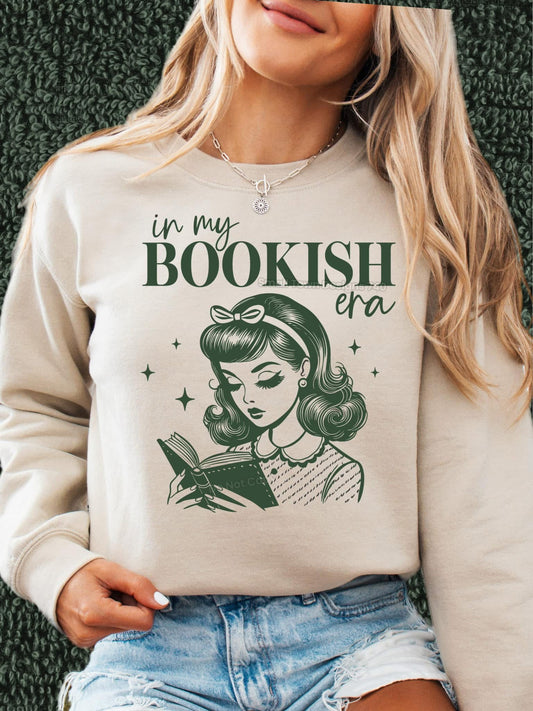 In my bookish era. Graphic shirt.
