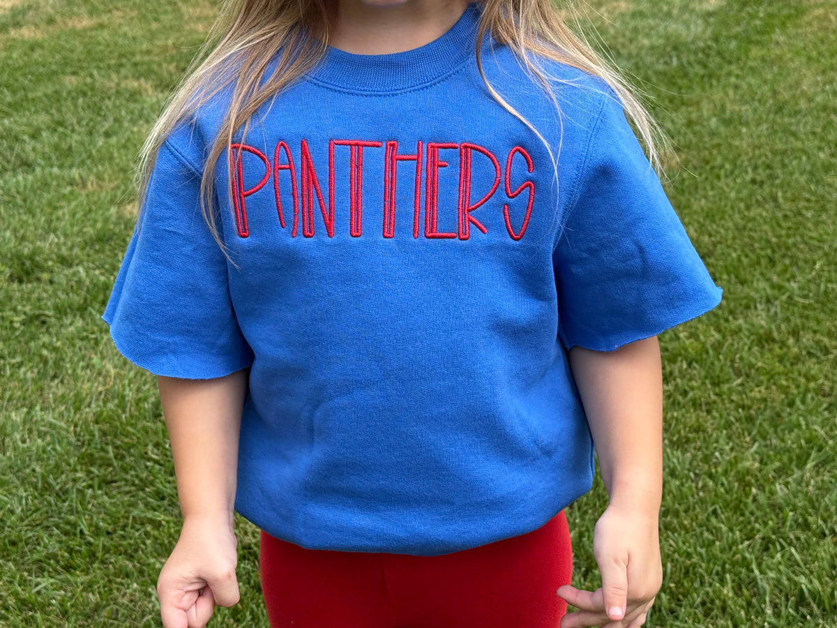 Panthers cut off embroidered shirt