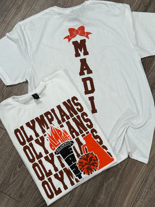 Custom stacked team sport graphic shirt
