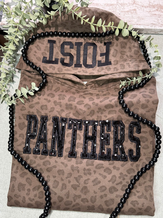 Panthers Vintage Leopard Heavyweight Oversized Embroidered Sweatshirt