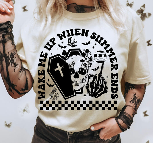 Wake me up when summer ends graphic shirt