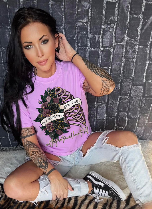 My monsters are real and theyre trained how to kill COMFORT COLORS Graphic Shirt