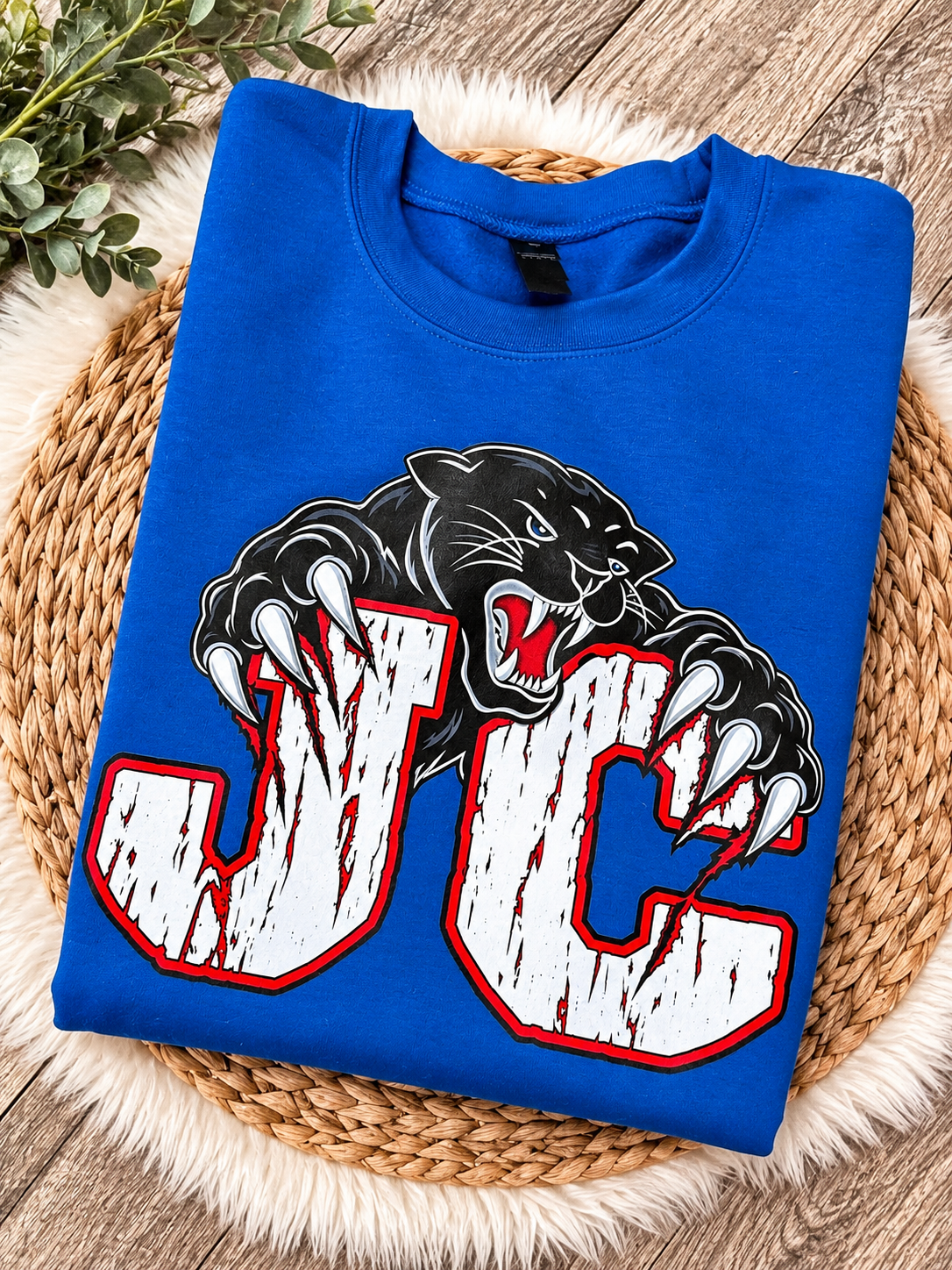 Panthers Custom Team Mascot Sleeve Length Crew Sweatshirt