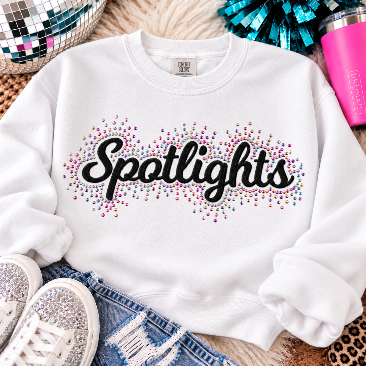 Shea Dances Spotlights Spangle (Rhinestones) Embroidered Shirt