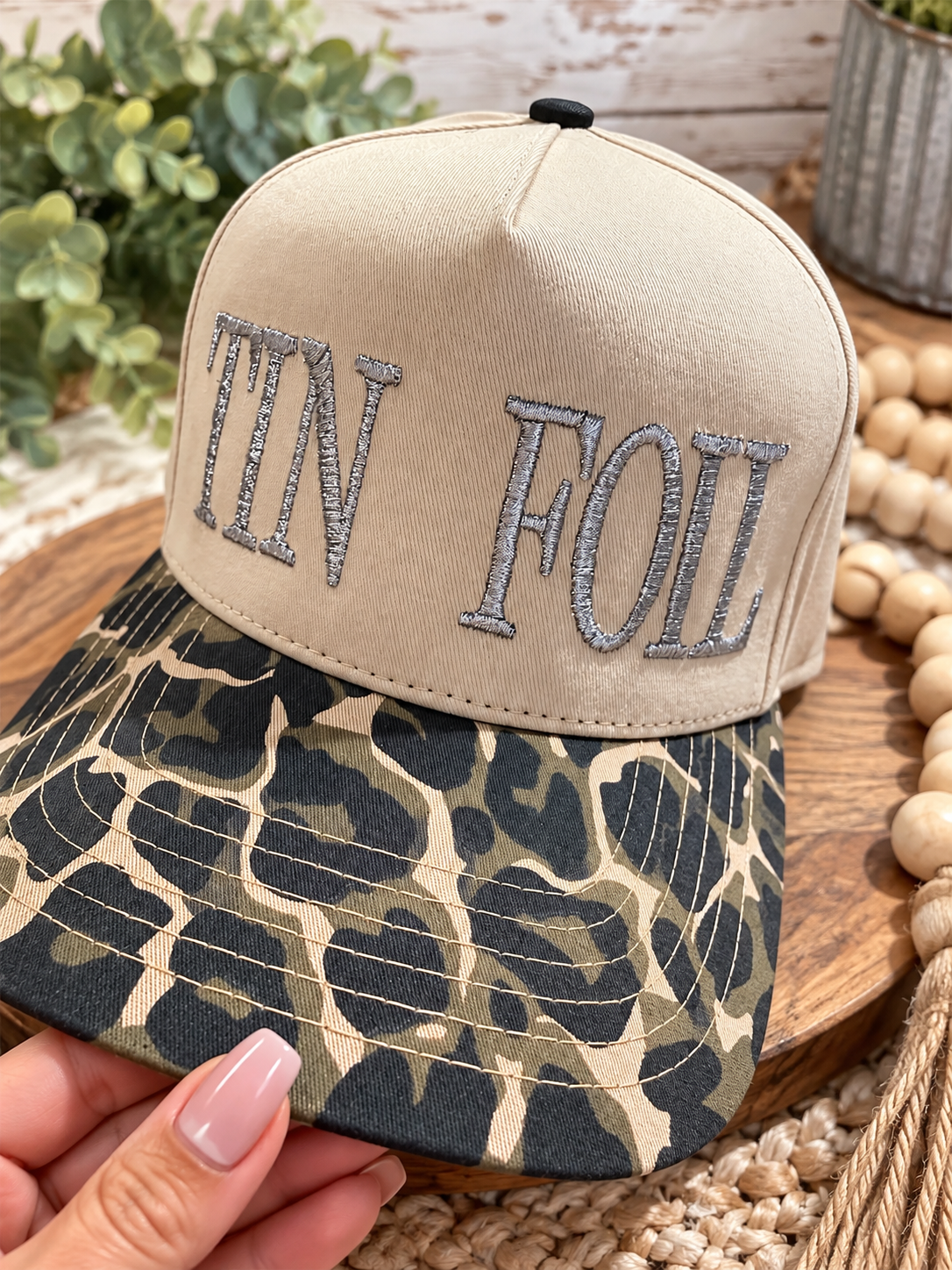 Tin Foil Trucker Hat (metallic thread)