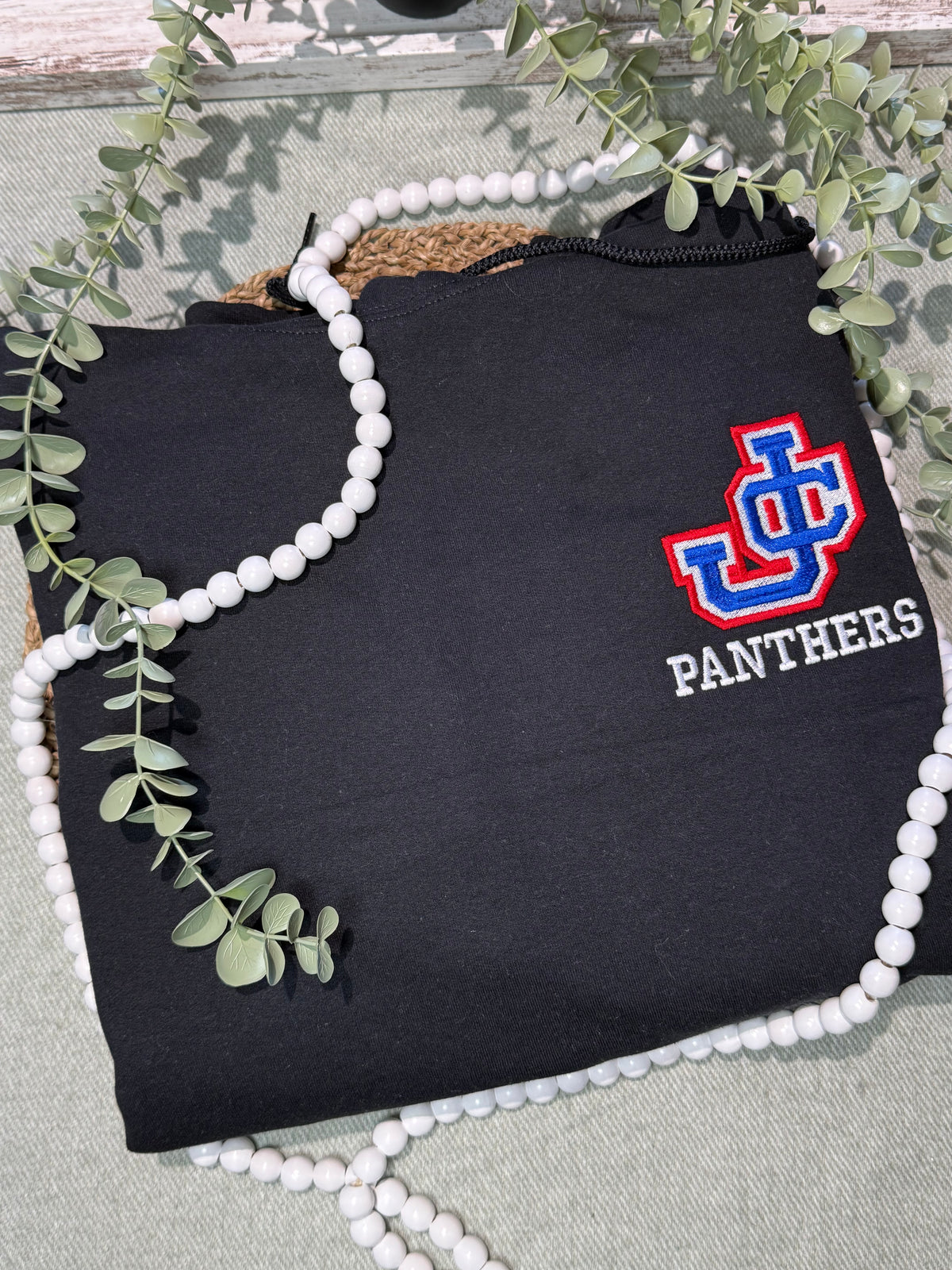 JC Panthers. Custom. Large Digits. Name On Hood. Chest Logo. Embroidered Hoodies