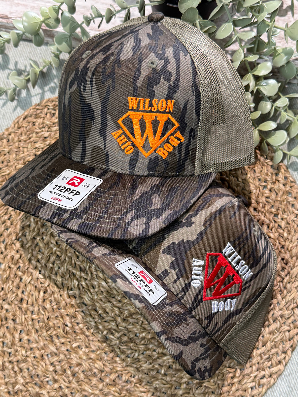 Wilson Auto Body Richardson 112PFP Mossy Oak Bottomlands SnapBack Cap