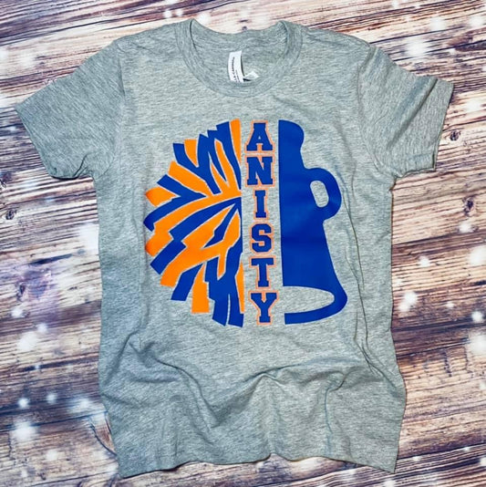 Cheer Pom Cone Split Graphic Shirt