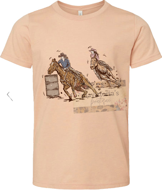 Cowgirls barrel racing graphic shirt