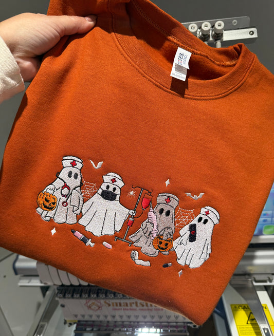 Ghost Nurse Embroidered Shirt