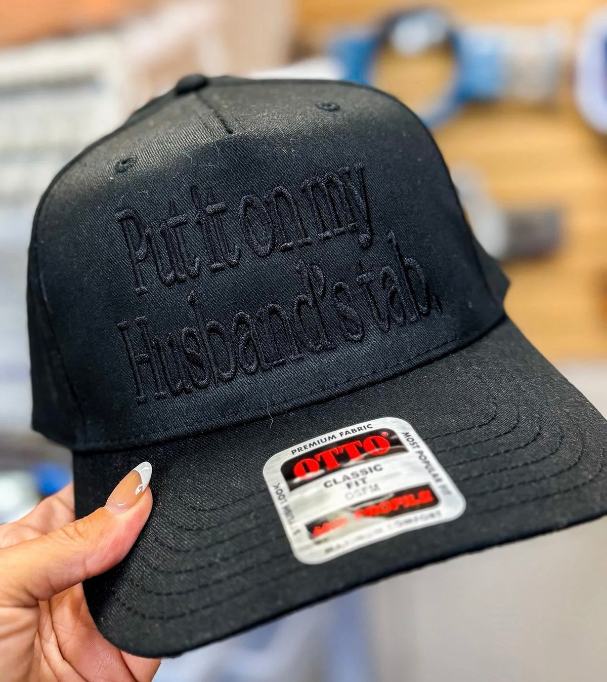 Put it on my husbands tab Hat