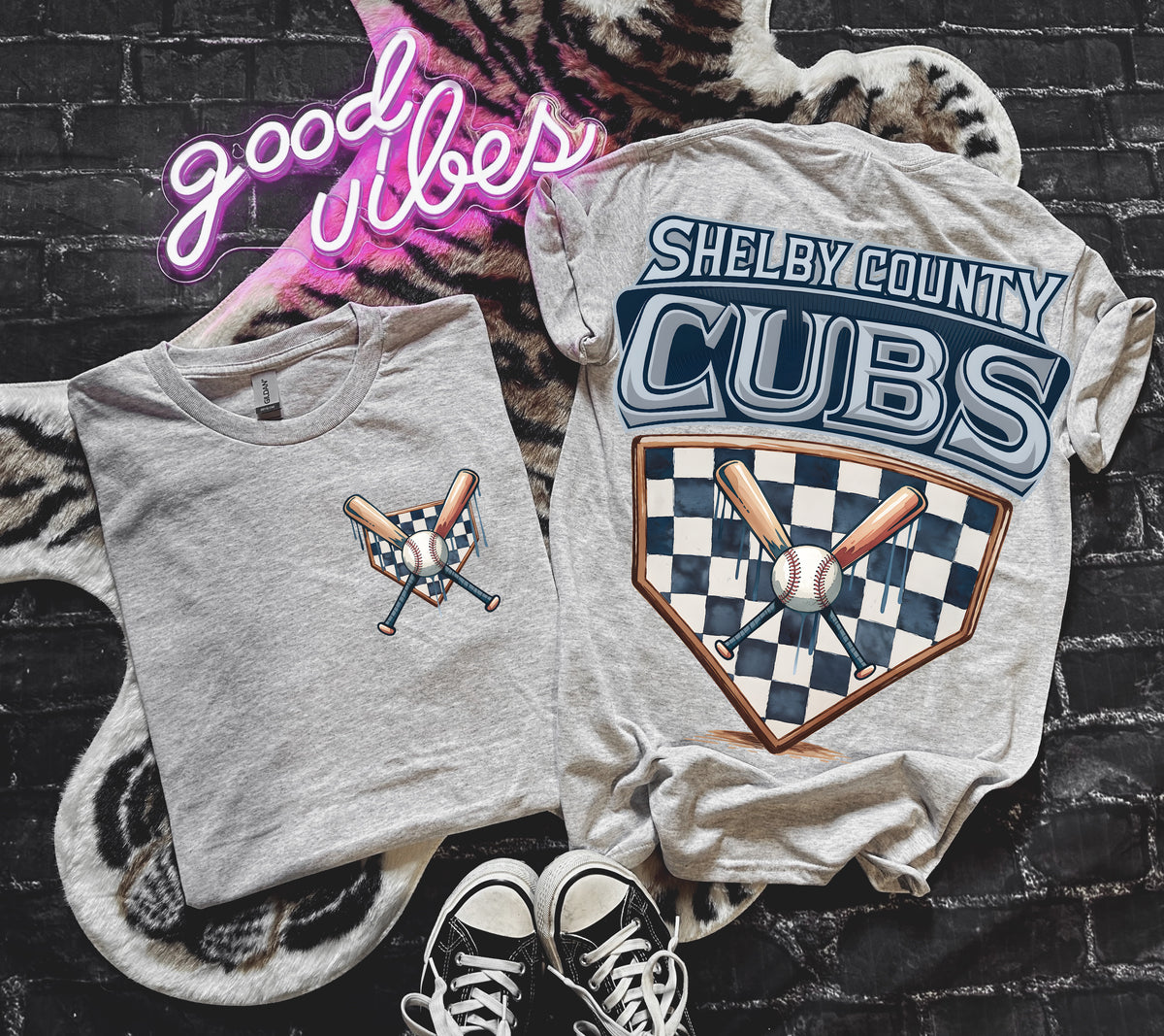 Shelby County Cubs Checkered Plate Graphic Shirt
