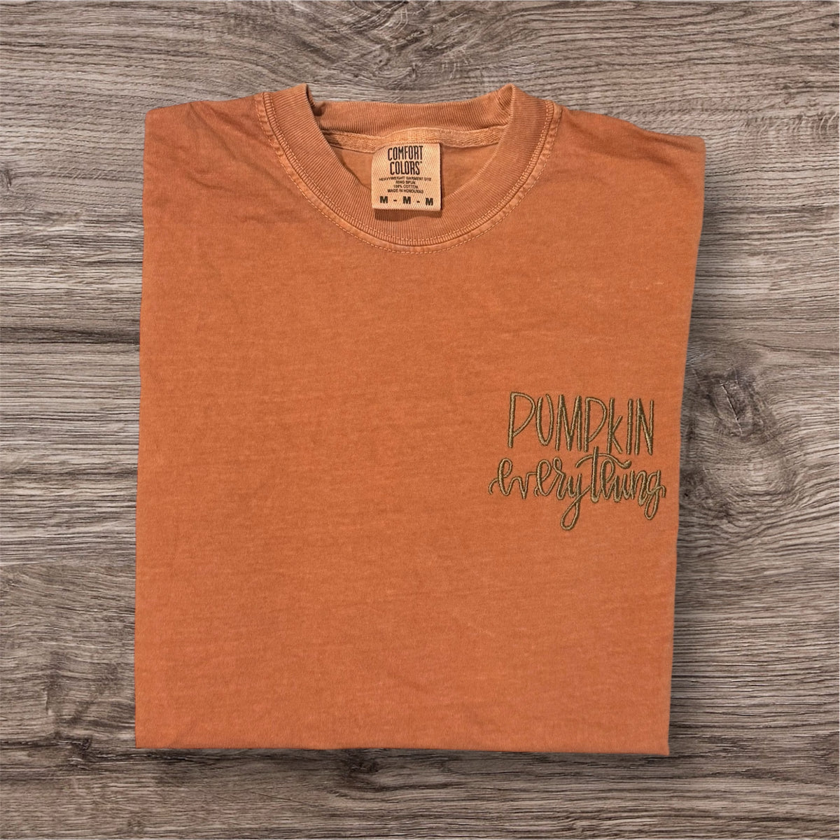 Pumpkin everything embroidered shirt