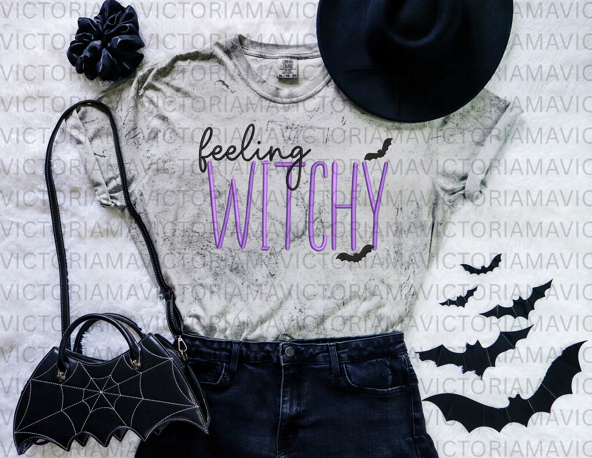 Feeling witchy embroidered shirt