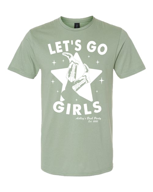 ASHLEYS BACH PARTY Let’s go girls custom bachelorette tees