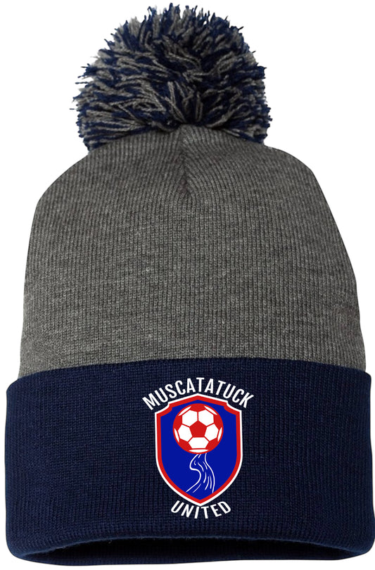 MUS embroidered Pom beanie