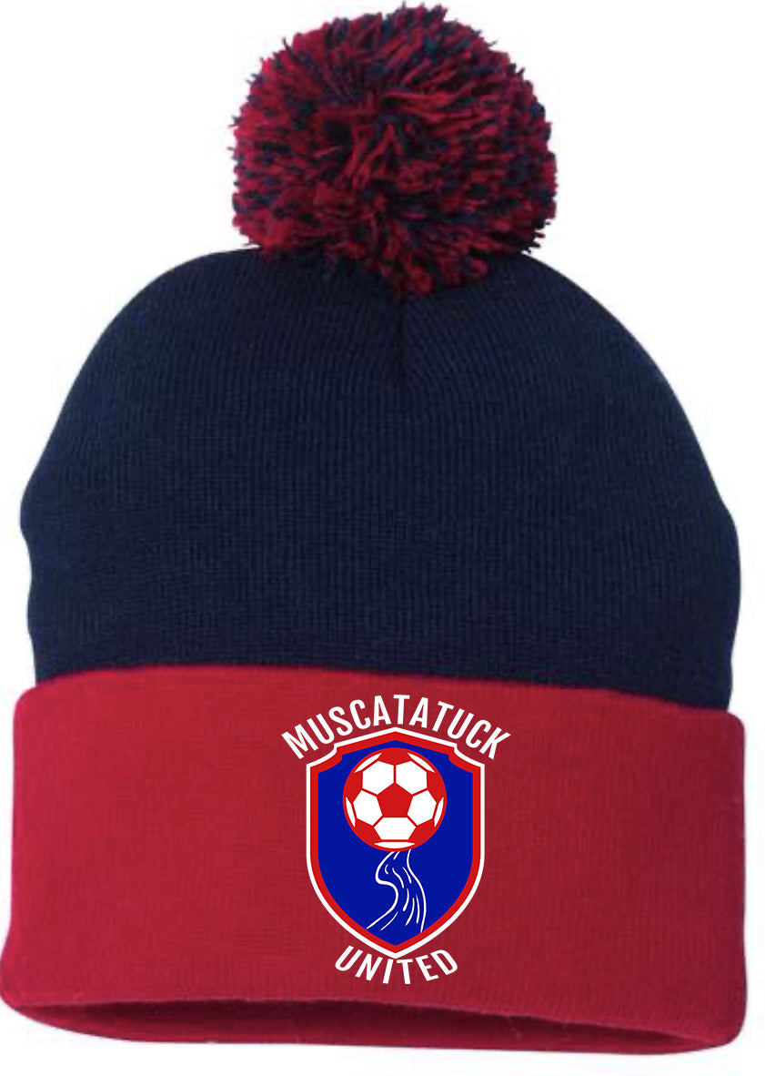 MUS embroidered Pom beanie
