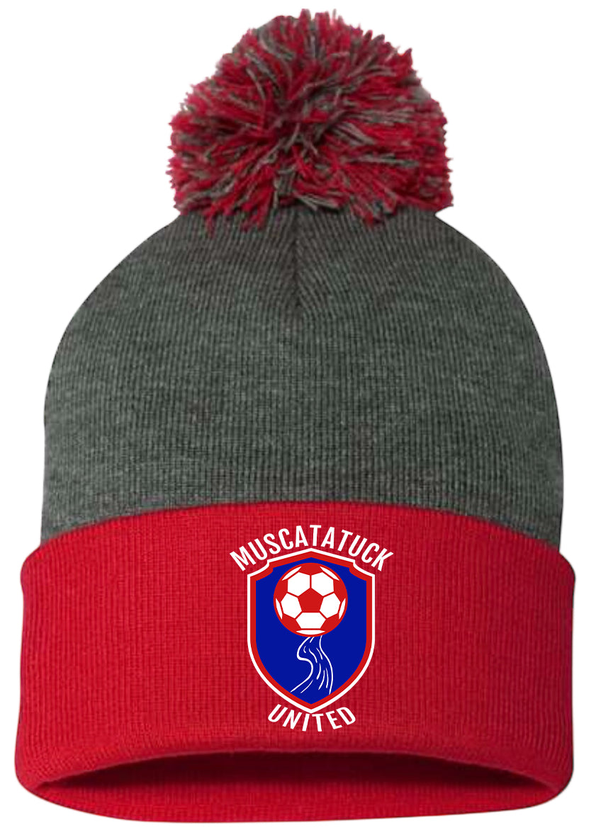 MUS embroidered Pom beanie
