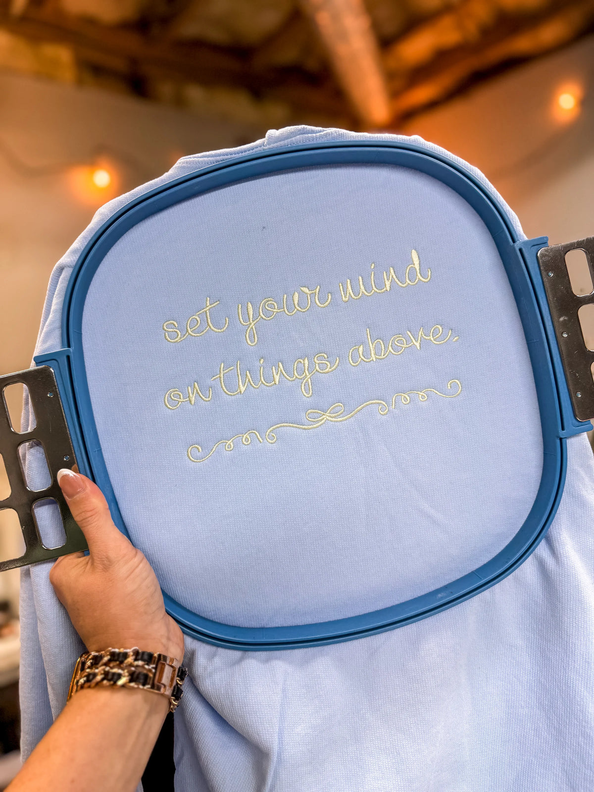 Set your mind on things above embroidered shirt