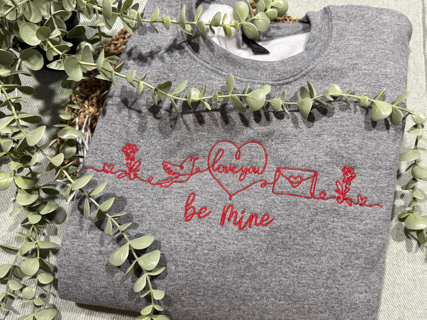 Love you be mine embroidered shirt