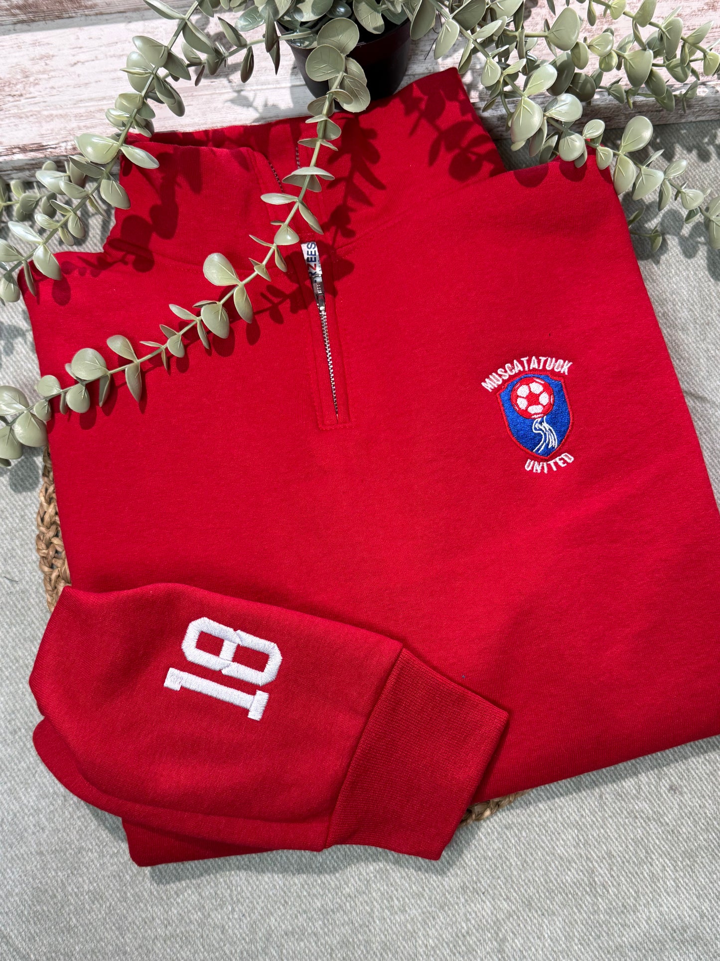 Muscatatuck United Soccer Club quarter zip embroidered shirt