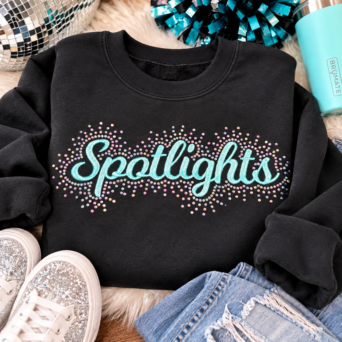 Shea Dances Spotlights Spangle (Rhinestones) Embroidered Shirt