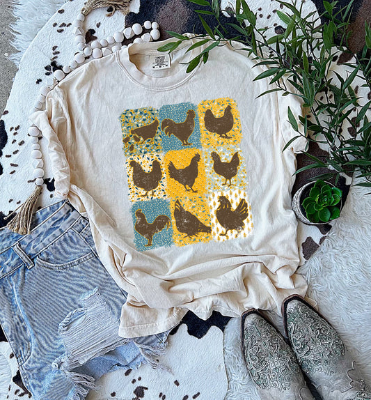 Chicken pattern graphic shirt
