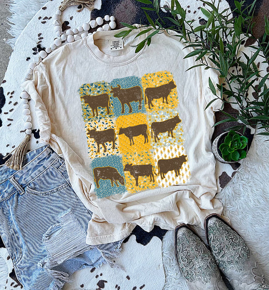 Cow pattern graphic shirt