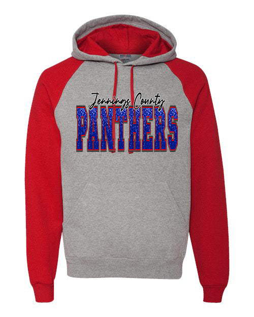 Jennings County Panthers Faux Sequin Raglan Hoodie