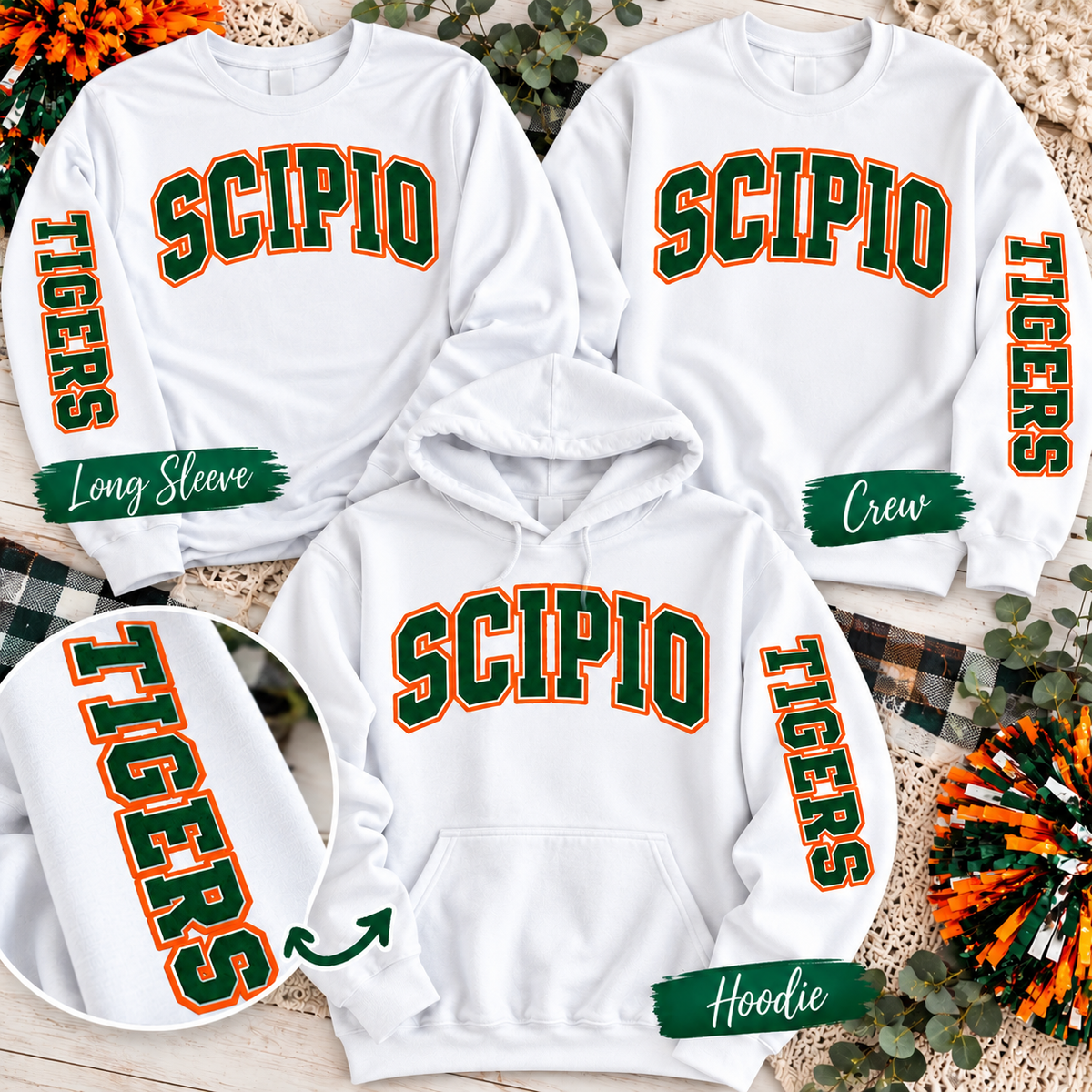 Scipio Tigers Varsity Sleeve Graphic Shirt