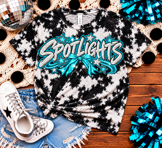 Spotlights Faux Glitter Graphic Shirt