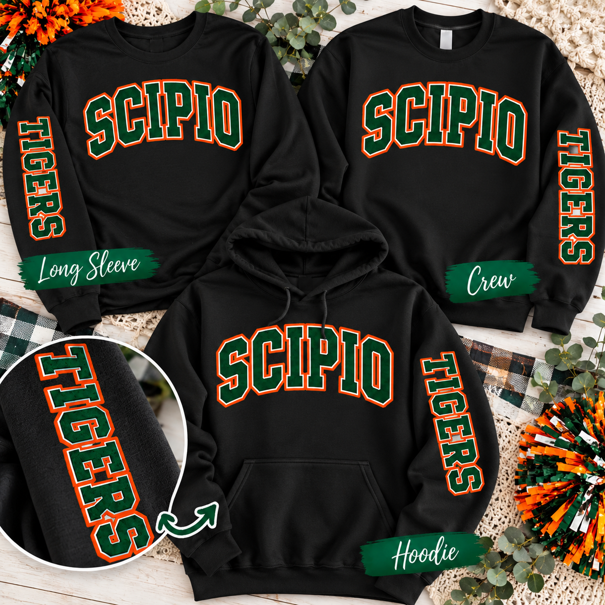 Scipio Tigers Varsity Sleeve Graphic Shirt