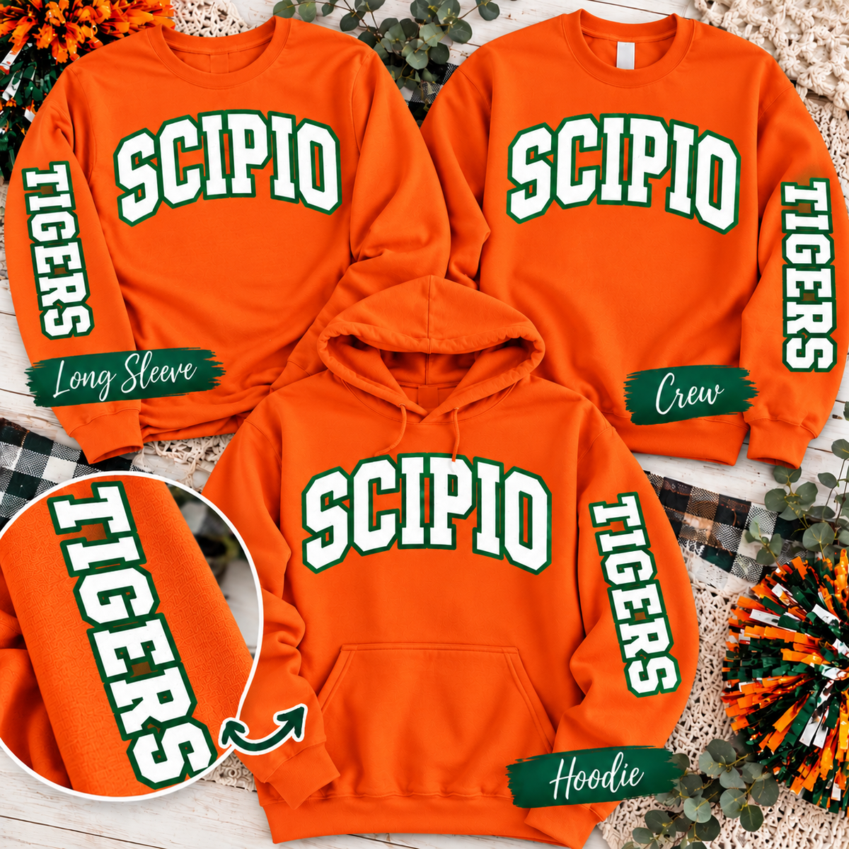 Scipio Tigers Varsity Sleeve Graphic Shirt